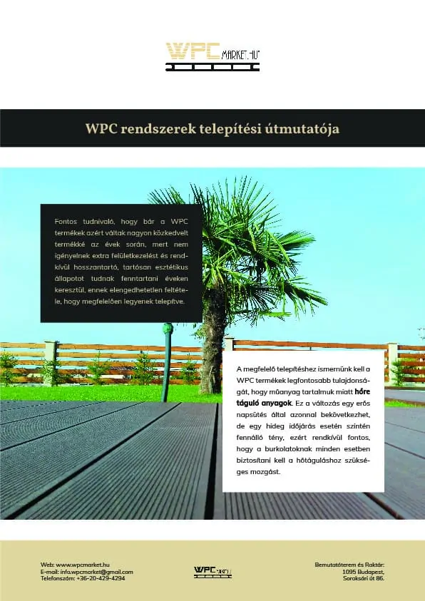 WPC teraszburkolatok Telepítési útmutató
